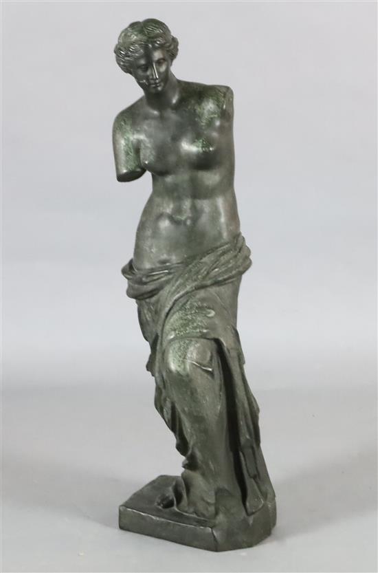 After the antique. A bronze figure the Venus de Milo, height 33in.
